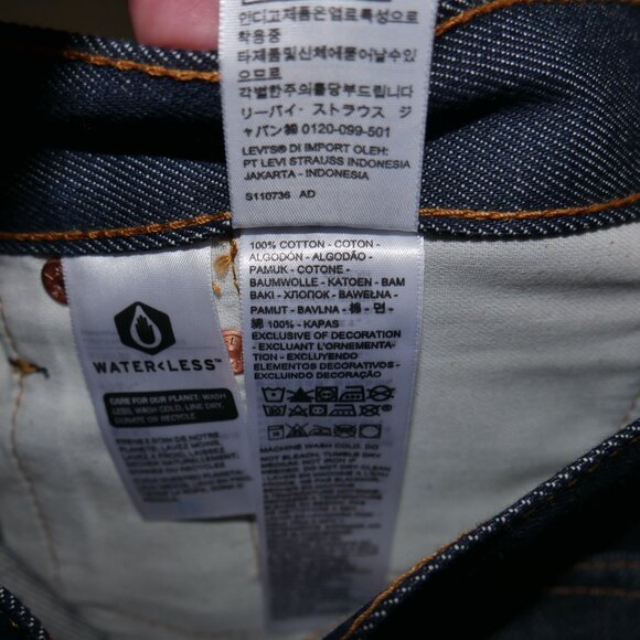 Levis 501 Original Fit Jeans Men's Size 46X30 Dark Rinse Denim Straight Leg NEW - Picture 11 of 12